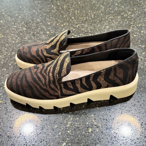 Bernardo Danica Brown Multi Zebra Platform Slip On Sneakers. Size 7. - Picture 3 of 12